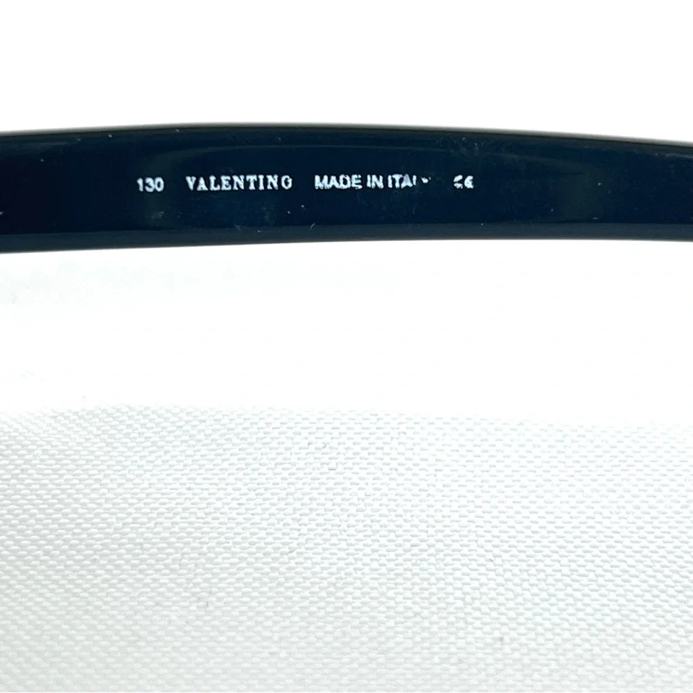 VALENTINO Italy 130 5456 Rectangular Lens Crystal Black Frames Eyeglasses